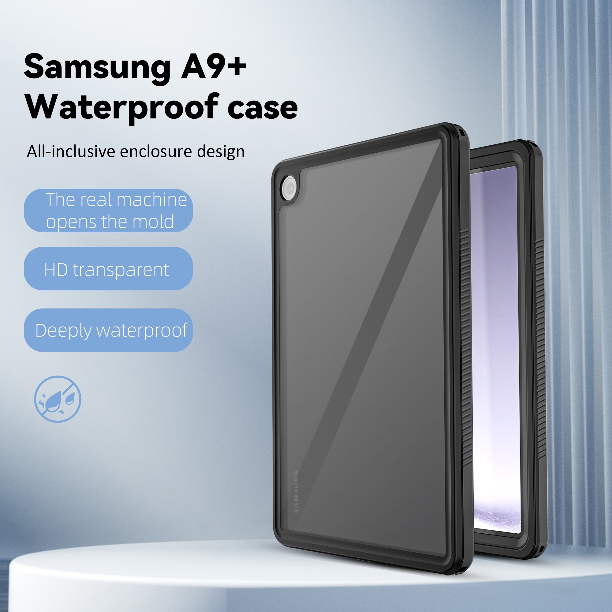 Samsung Galaxy Tab A9 Plus Case Waterproof Twill Crystal Full Protection