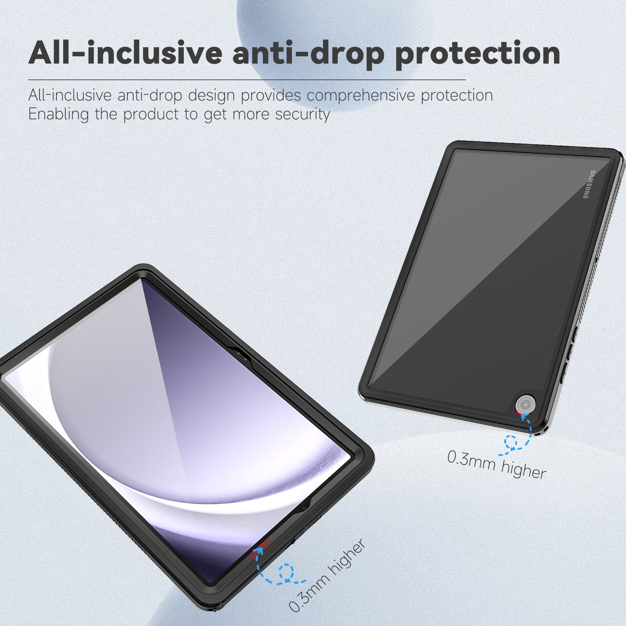 Samsung Galaxy Tab A9 Plus Case Waterproof Twill Crystal Full Protection