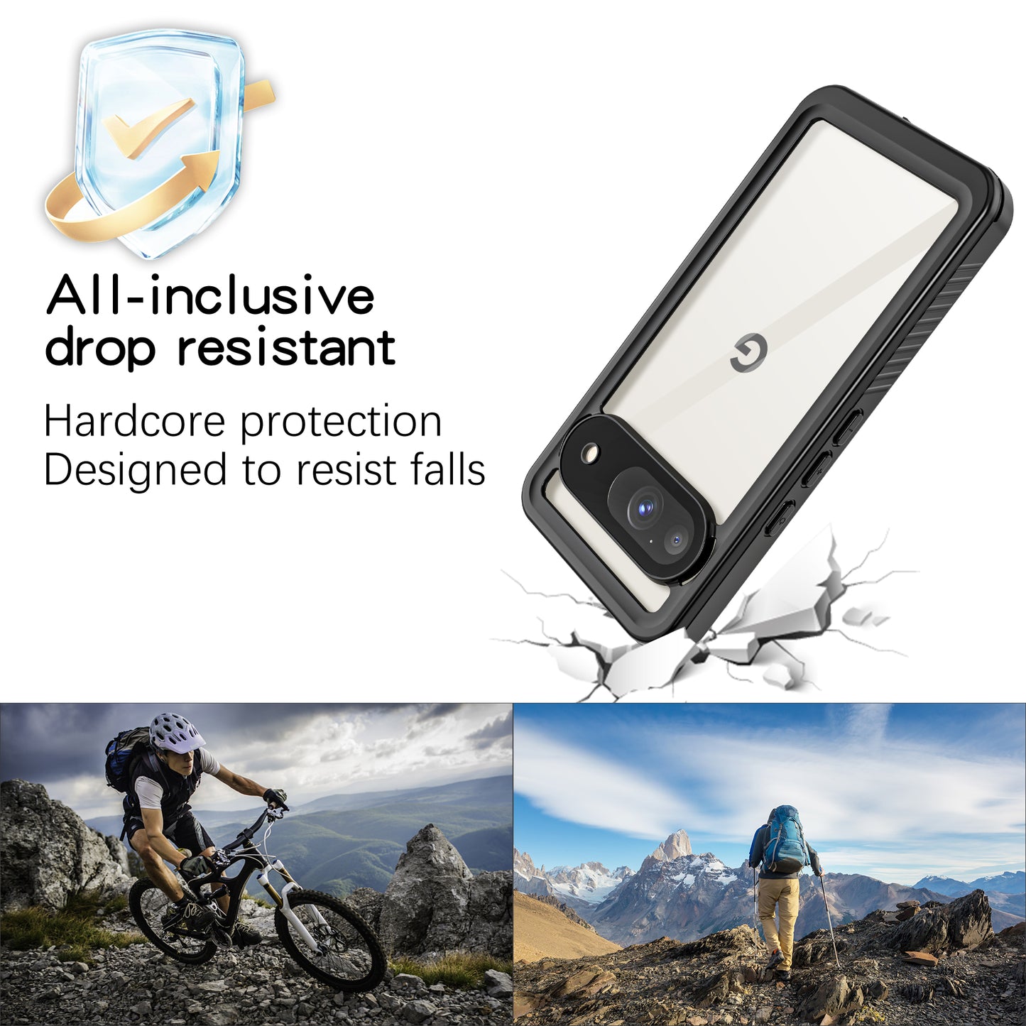 Google Pixel 9 Case Waterproof Twill Crystal Full Protection