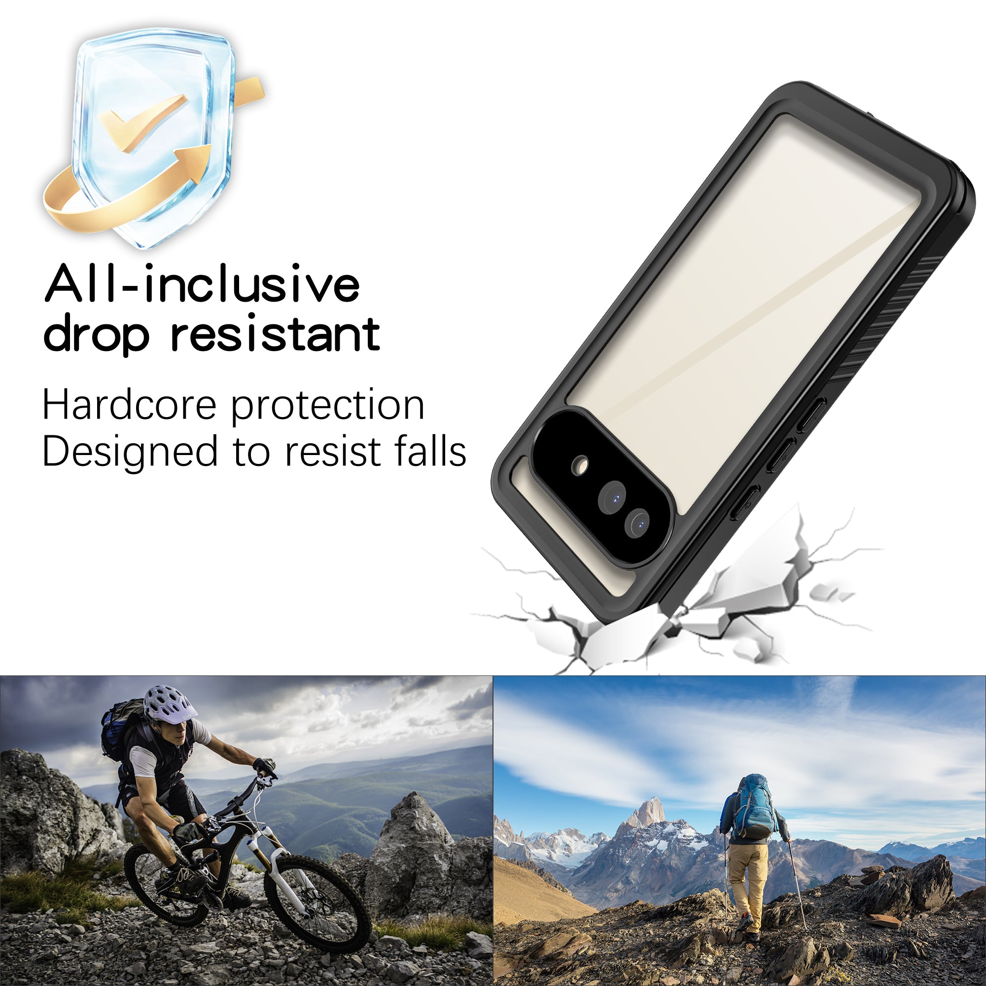 Google Pixel 9A Case Waterproof Twill Crystal Full Protection
