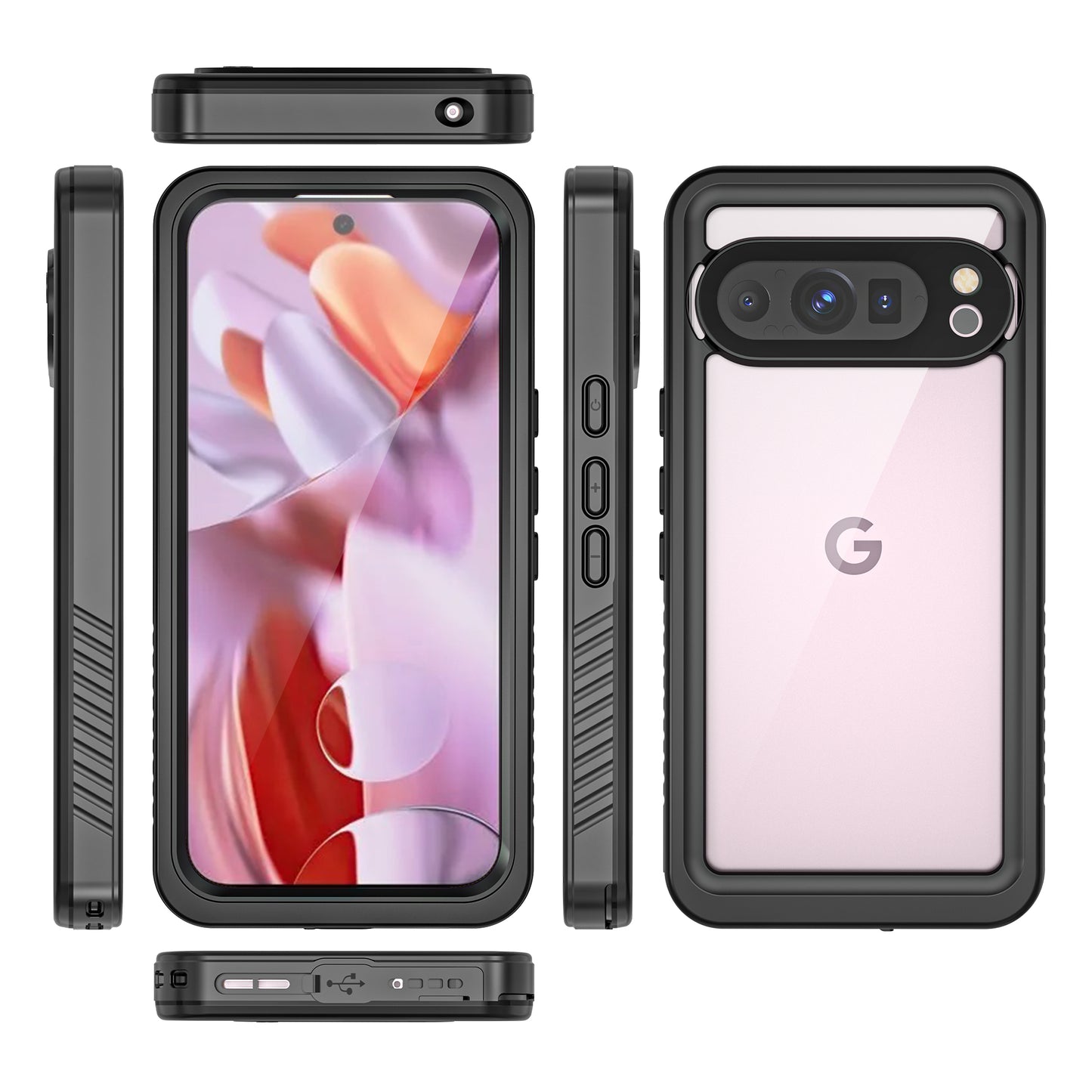 Google Pixel 9 Pro Case Waterproof Twill Crystal Full Protection