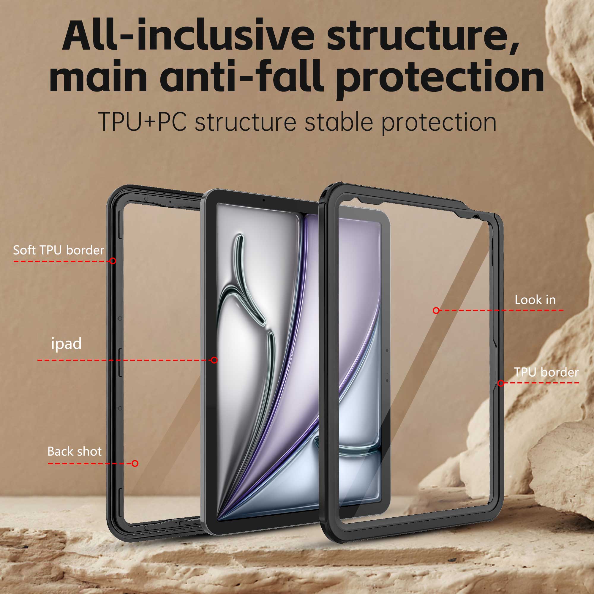 Apple iPad Air 7 11inch Case Waterproof Twill Crystal Full Protection