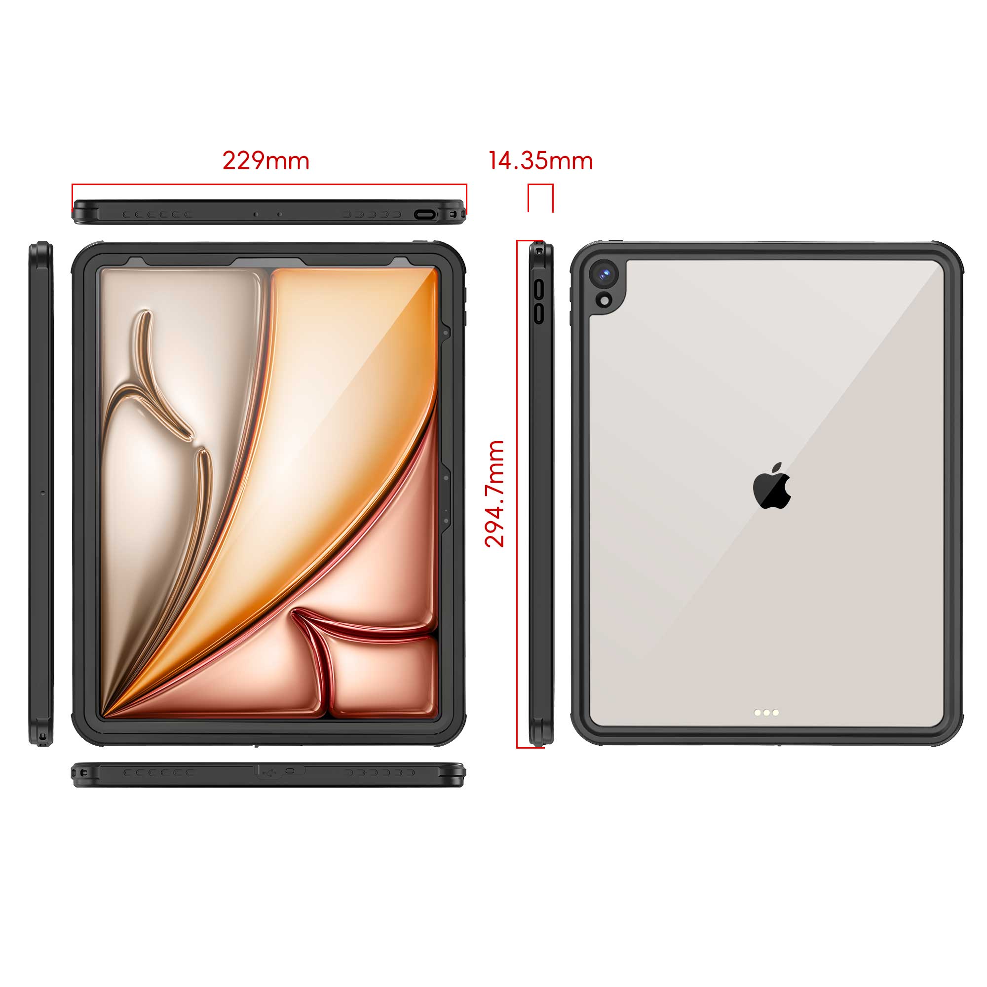 Apple iPad Air 6 13inch Case Waterproof Twill Crystal Full Protection