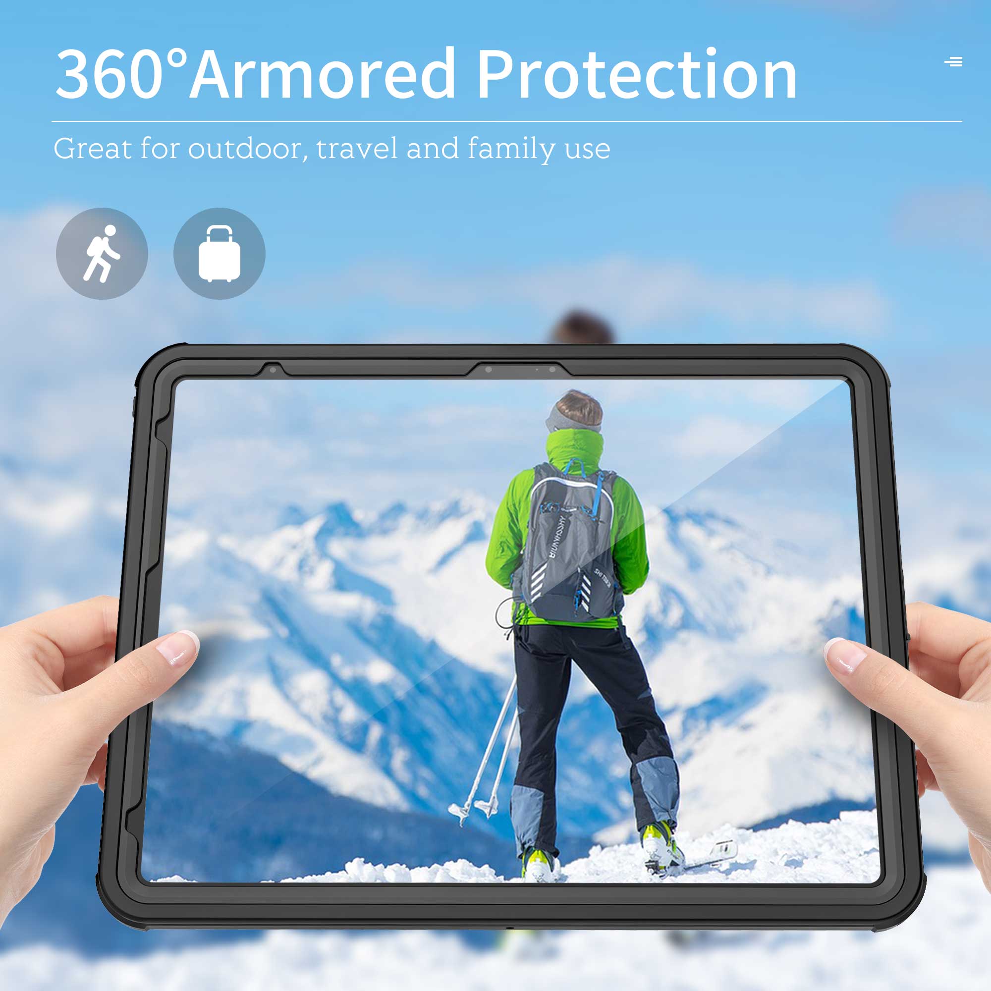 Apple iPad Air 6 13inch Case Waterproof Twill Crystal Full Protection