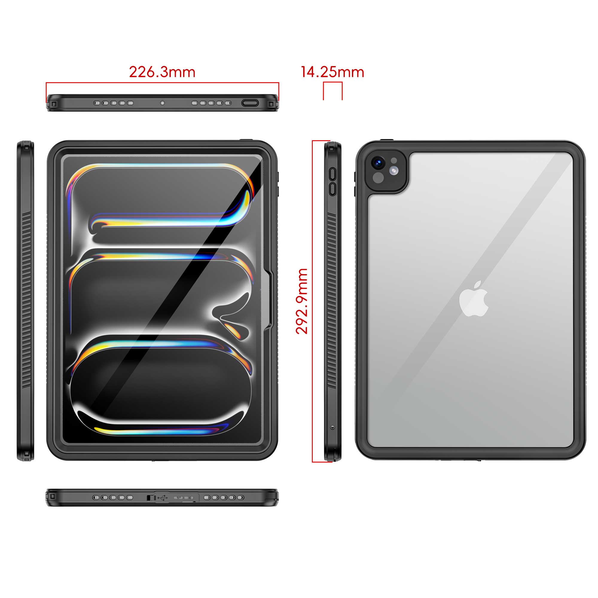 Apple iPad Pro 13 2024 Case Waterproof Twill Crystal Full Protection