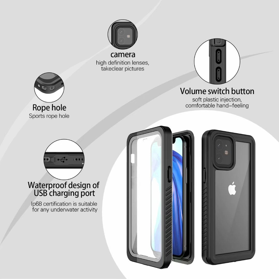 Apple iPhone 12 Mini Case Waterproof Twill Crystal Full Protection