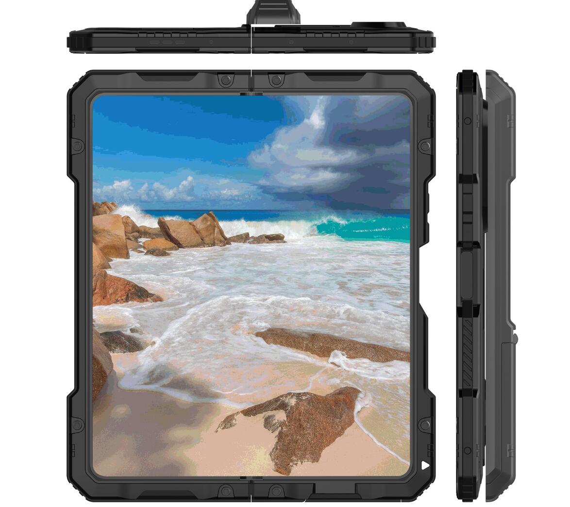 Samsung Galaxy Z Fold5 Case Metal Shield Triple Lens Kickstand