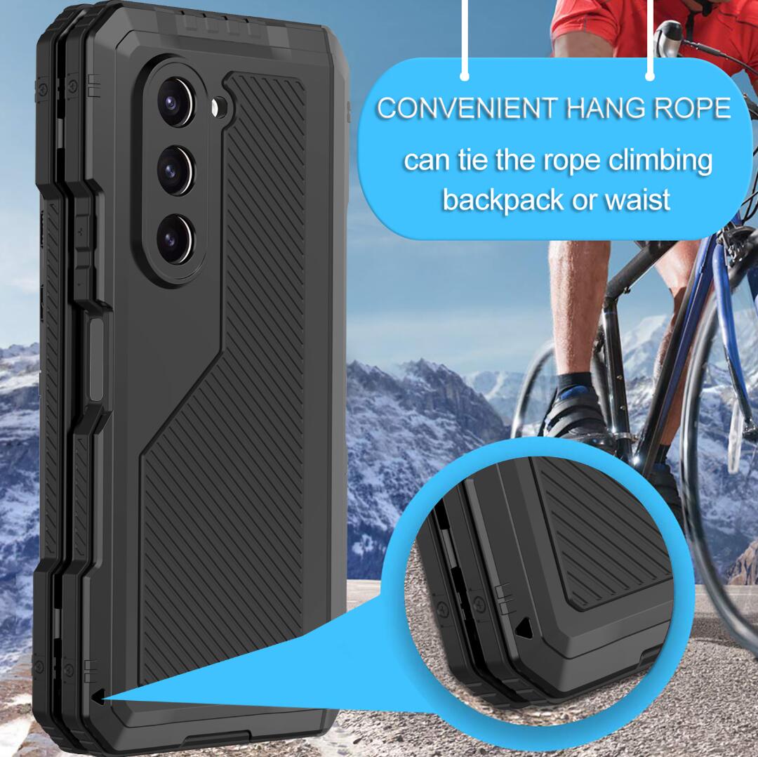 Samsung Galaxy Z Fold5 Case Metal Shield Triple Lens Kickstand