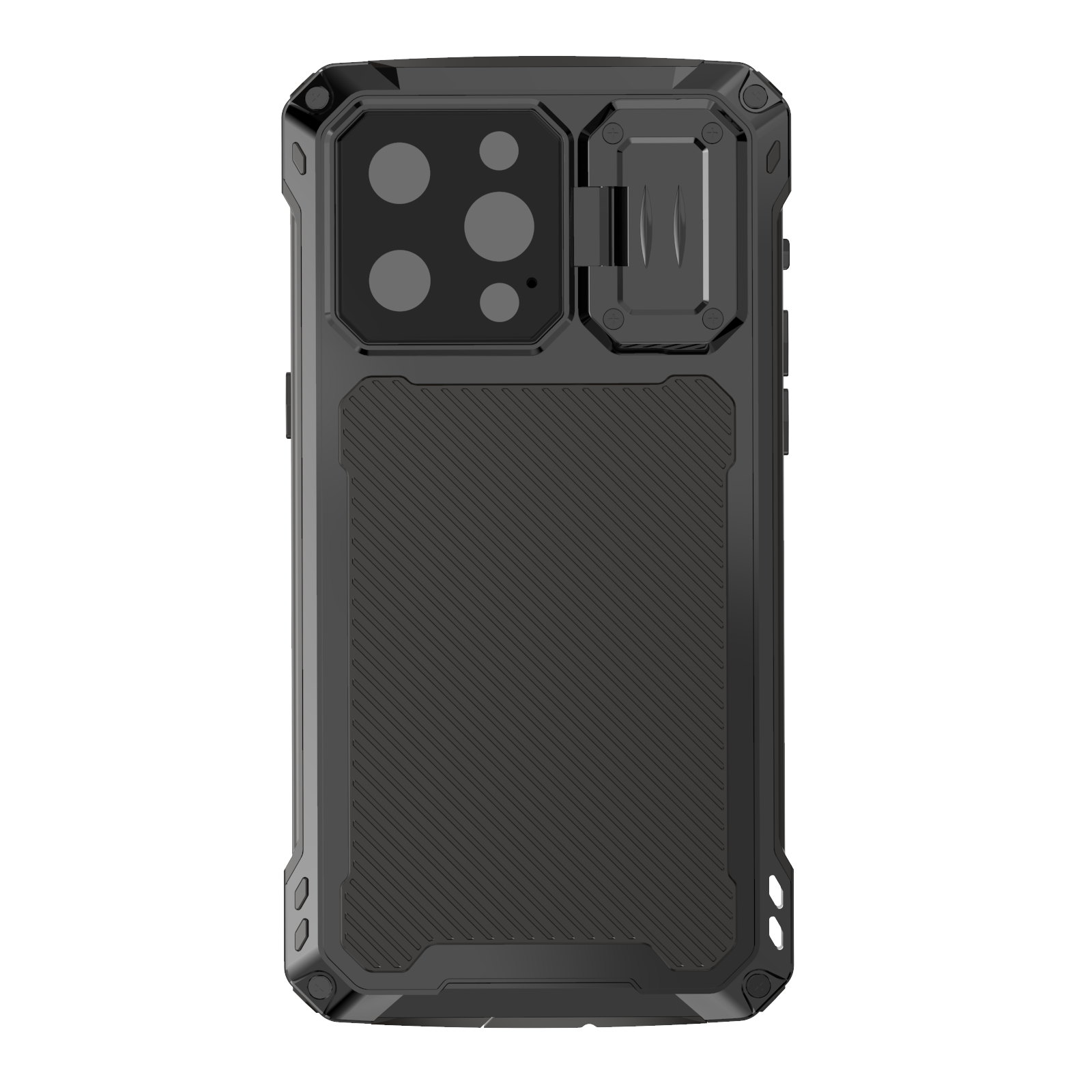 Apple iPhone 14 Plus Case Metal Shield Triple Lens Kickstand