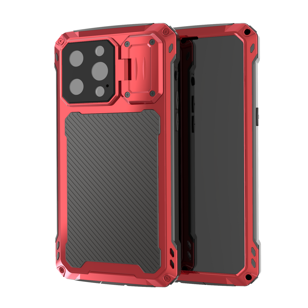 Apple iPhone 14 Plus Case Metal Shield Triple Lens Kickstand