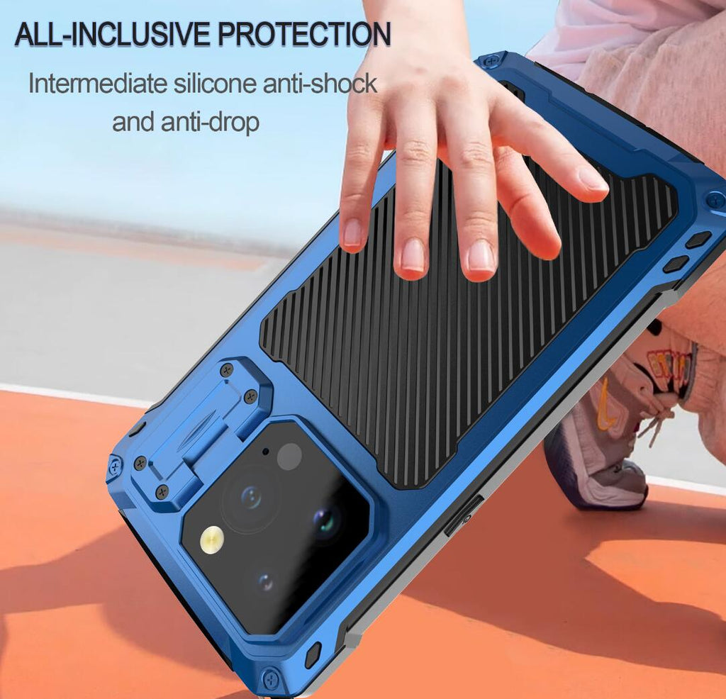 Apple iPhone 15 Pro Case Metal Shield Triple Lens Kickstand