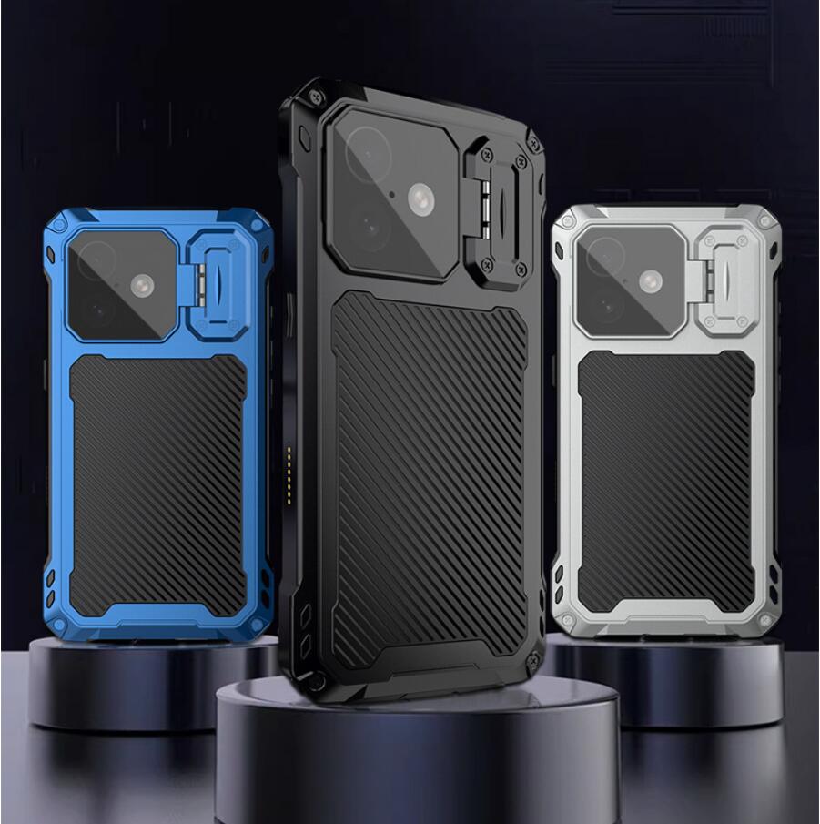 Apple iPhone 16 Plus Case Metal Shield Triple Lens Kickstand