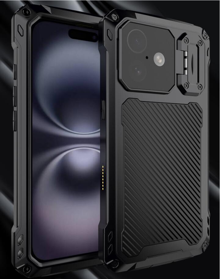 Apple iPhone 16 Plus Case Metal Shield Triple Lens Kickstand