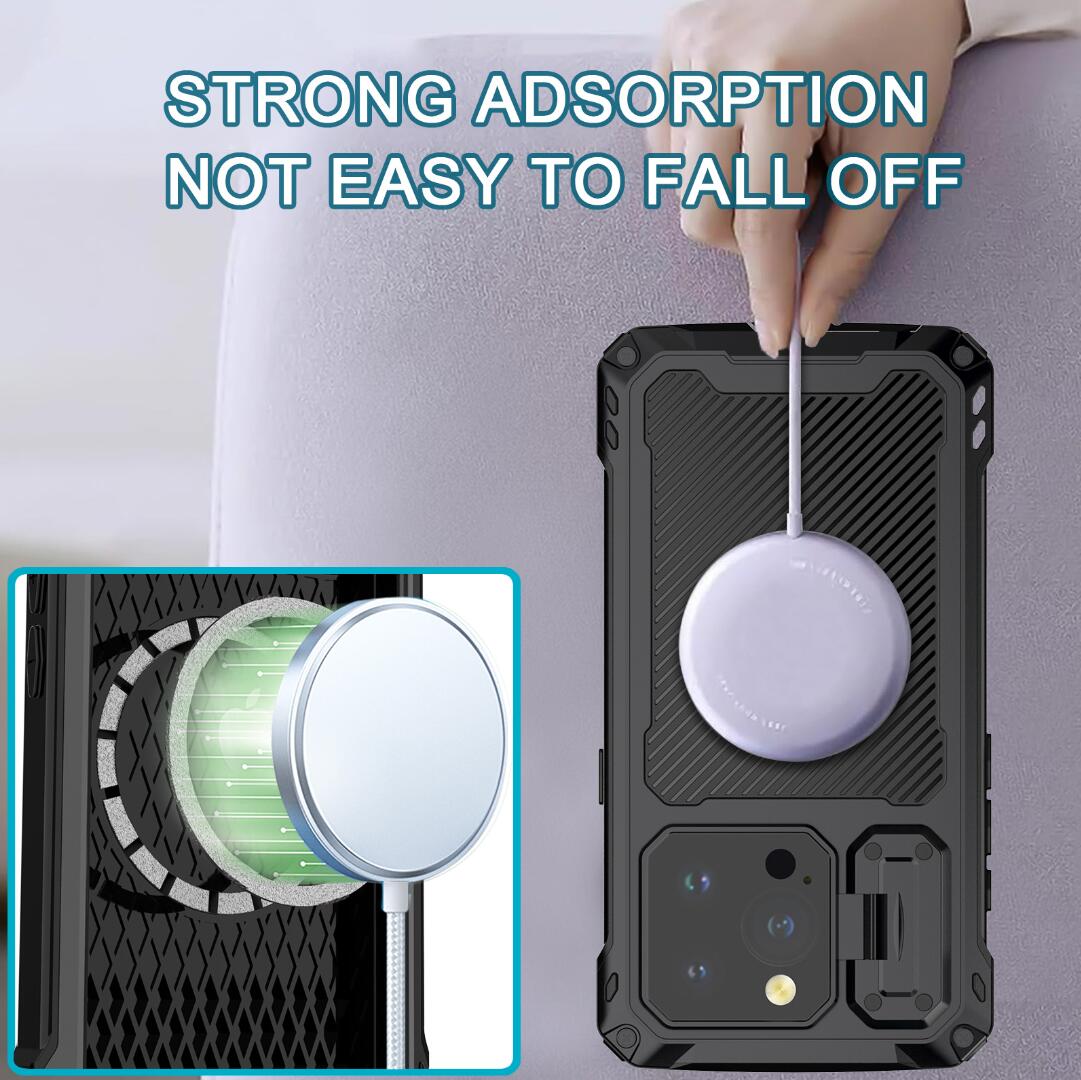 Apple iPhone 16 Pro Max Case Metal Shield Triple Lens Kickstand