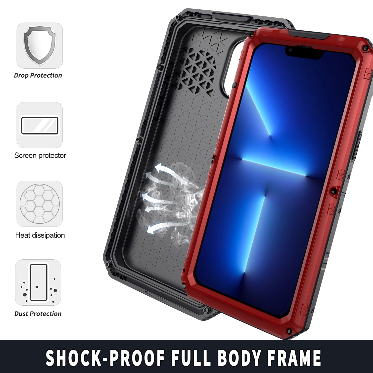 Apple iPhone 13 Pro Max Case Waterproof Wolf Warrior