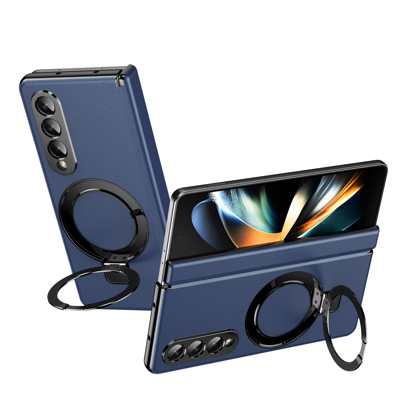 vacuum-plating-leather-magnetic-ring-stand-galaxy-z-fold3-case_1