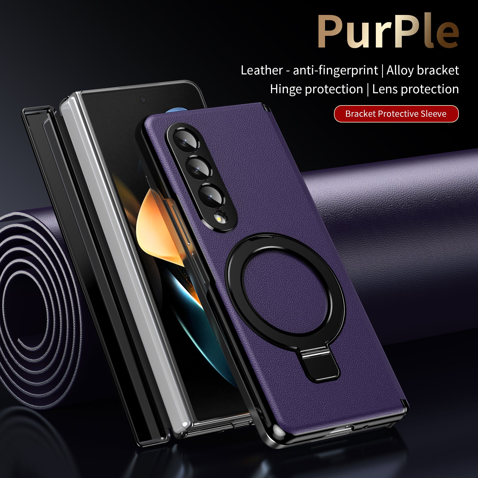 vacuum-plating-leather-magnetic-ring-stand-galaxy-z-fold4-case_7