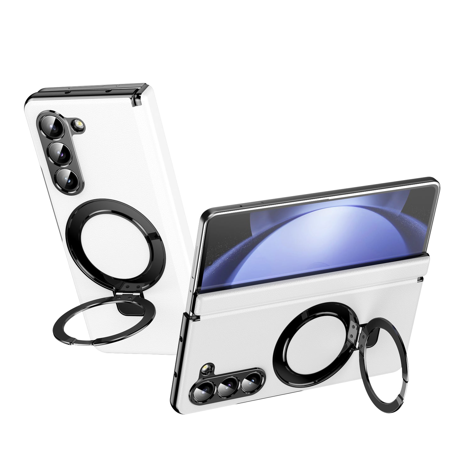 vacuum-plating-leather-magnetic-ring-stand-galaxy-z-fold5-case_2