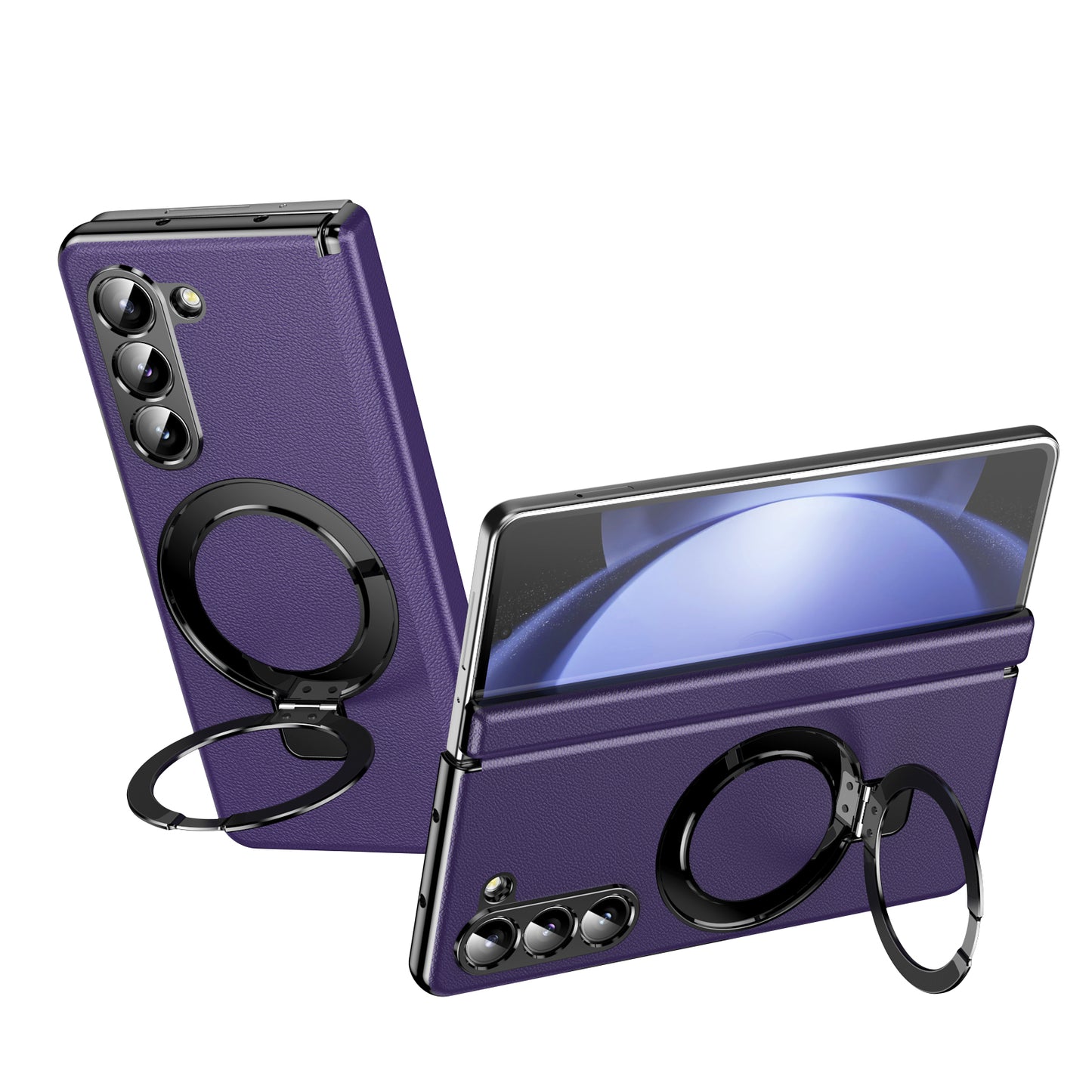 vacuum-plating-leather-magnetic-ring-stand-galaxy-z-fold5-case_3