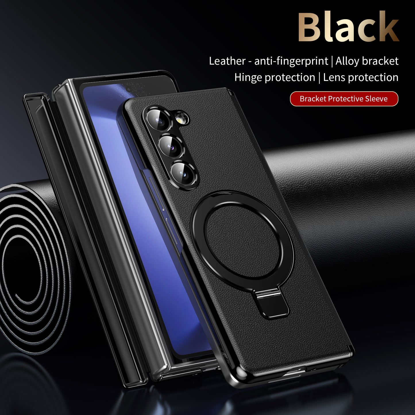 vacuum-plating-leather-magnetic-ring-stand-galaxy-z-fold5-case_8