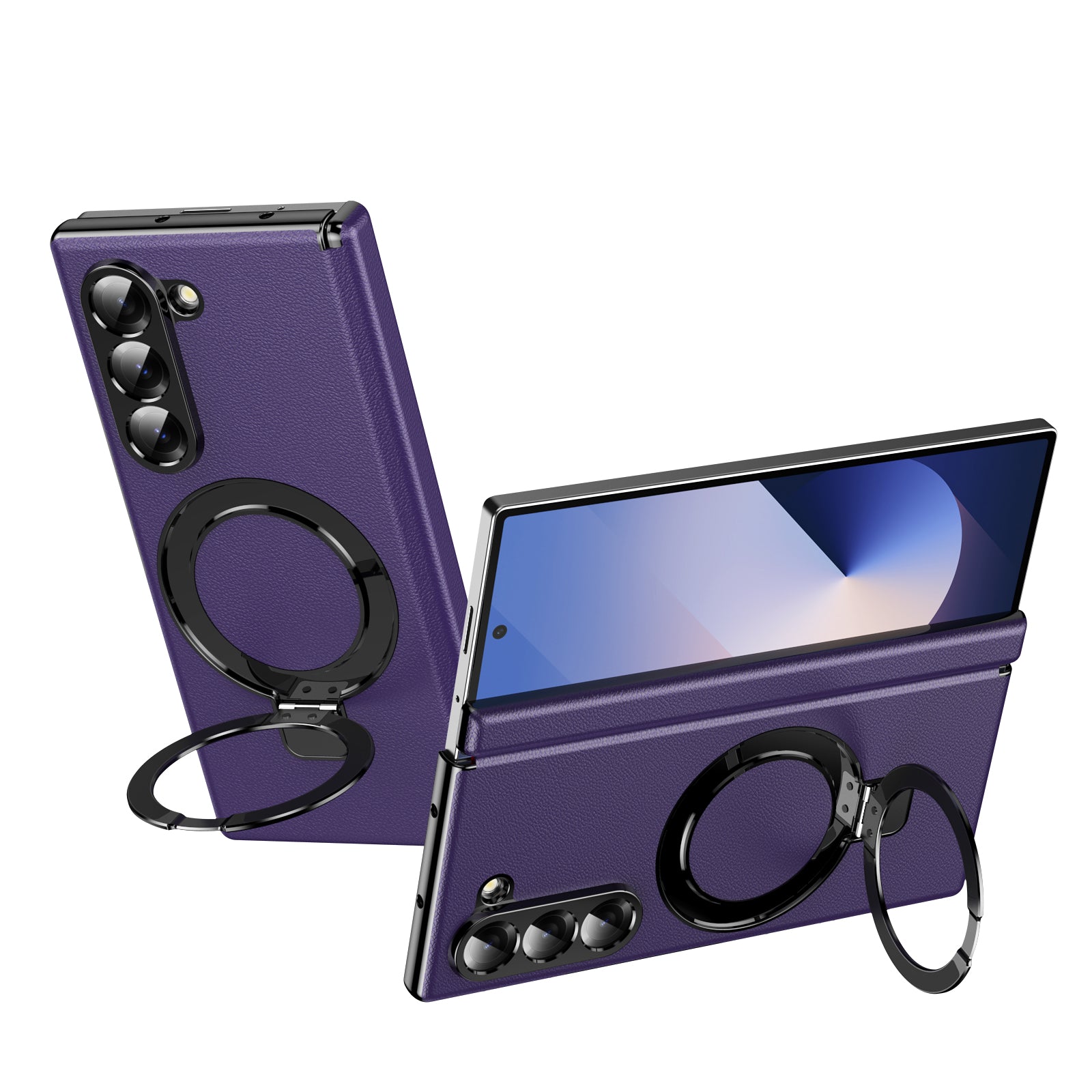 vacuum-plating-leather-magnetic-ring-stand-galaxy-z-fold6-case_2