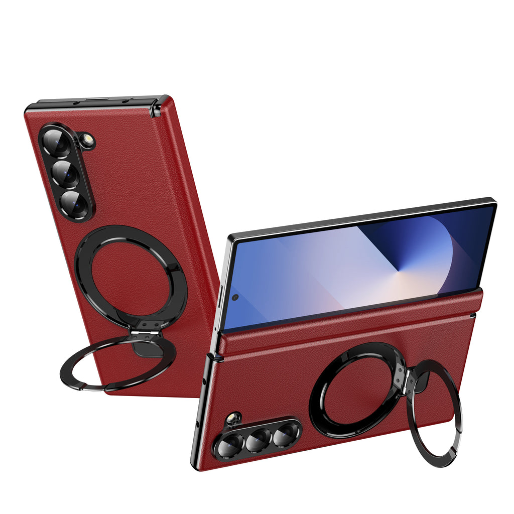 vacuum-plating-leather-magnetic-ring-stand-galaxy-z-fold6-case_3