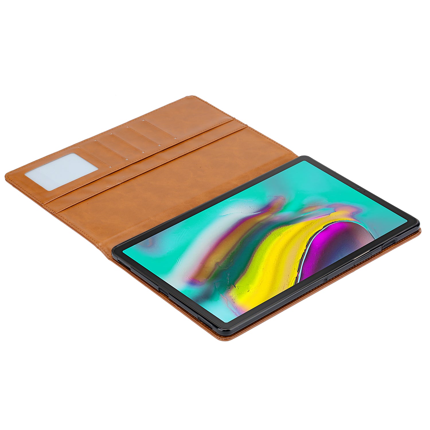 Elevate your Galaxy Tab A 8.0 (2019) with our handcrafted leather folio case. Designed for the modern professional, it combines vintage aesthetics with rugged functionality. Shock resistant, leather wallet with 5 card slots, 2 note slots,1 big pocket, magnetic closure and built-in pencil slot.