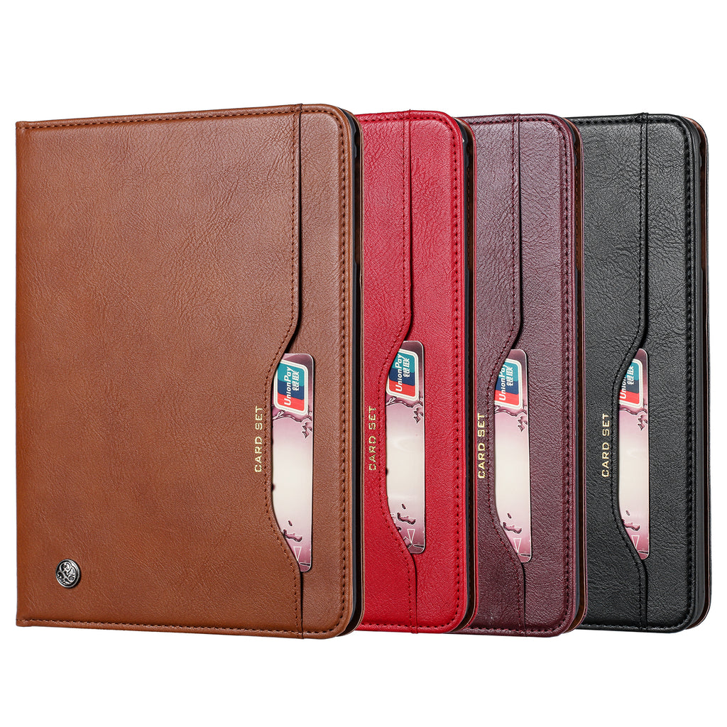 Elevate your Galaxy Tab A 8.0 with S Pen (2019) with our handcrafted leather folio case. Designed for the modern professional, it combines vintage aesthetics with rugged functionality. Shock resistant, leather wallet with 5 card slots, 2 note slots,1 big pocket, magnetic closure and built-in pencil slot.