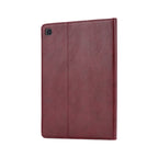 Elevate your Galaxy Tab A7 (10.5-inch, 2018) with our handcrafted leather folio case. Designed for the modern professional, it combines vintage aesthetics with rugged functionality. Shock resistant, leather wallet with 5 card slots, 2 note slots,1 big pocket, magnetic closure and built-in pencil slot.