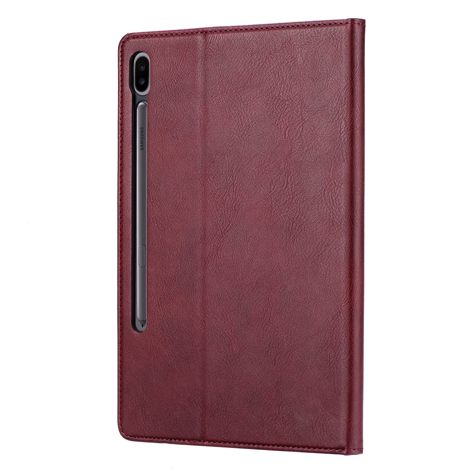 Elevate your Galaxy Tab S7 Plus (11-inch, 2020) with our handcrafted leather folio case. Designed for the modern professional, it combines vintage aesthetics with rugged functionality. Shock resistant, leather wallet with 5 card slots, 2 note slots,1 big pocket, magnetic closure and built-in pencil slot.