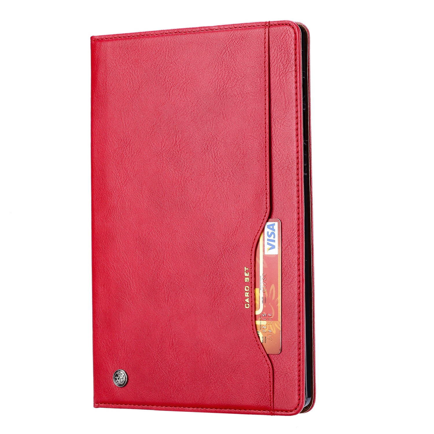 Elevate your Galaxy Tab S8 (11-inch, 2022) with our handcrafted leather folio case. Designed for the modern professional, it combines vintage aesthetics with rugged functionality. Shock resistant, leather wallet with 5 card slots, 2 note slots,1 big pocket, magnetic closure and built-in pencil slot.