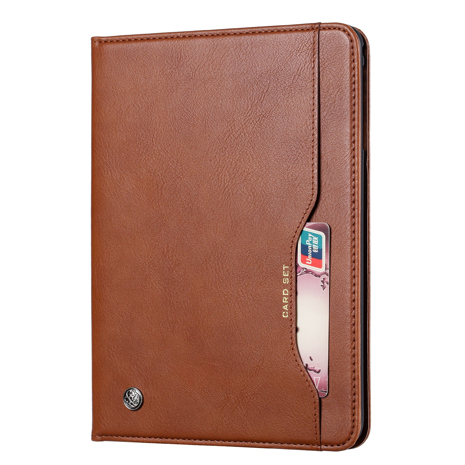 Elevate your iPad 6th Gen (9.7-inch, 2018) with our handcrafted leather folio case. Designed for the modern professional, it combines vintage aesthetics with rugged functionality. Shock resistant, leather wallet with 5 card slots, 2 note slots,1 big pocket, magnetic closure and built-in pencil slot