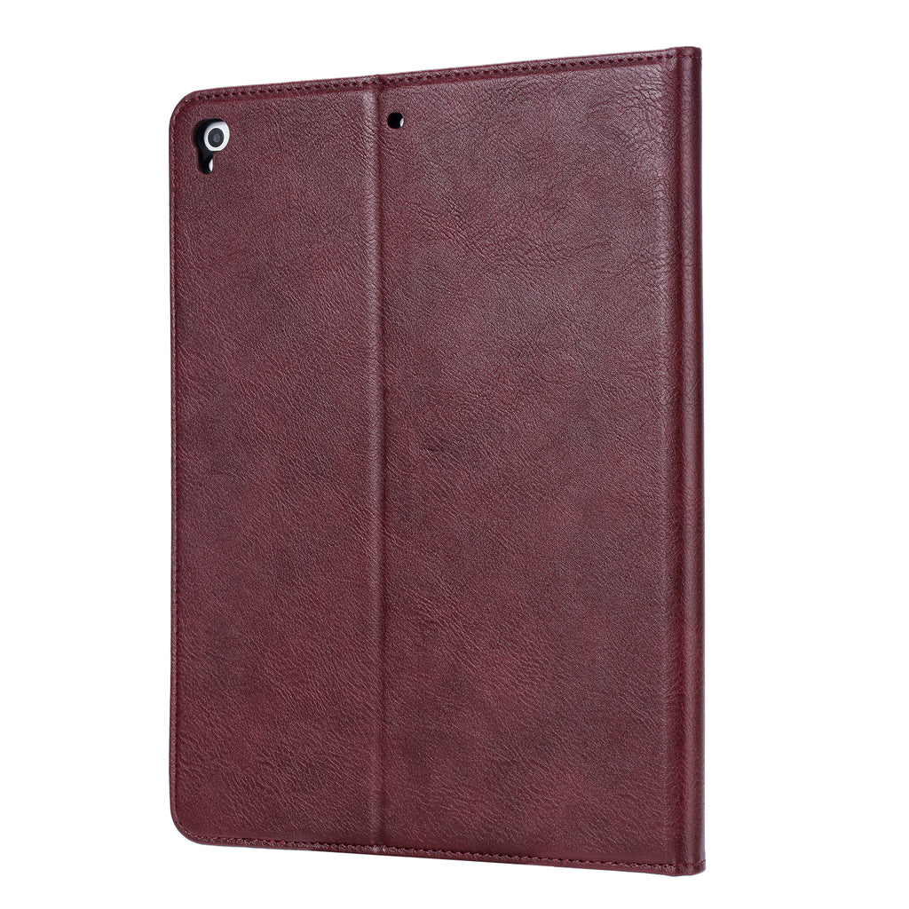Elevate your iPad 6th Gen (9.7-inch, 2018) with our handcrafted leather folio case. Designed for the modern professional, it combines vintage aesthetics with rugged functionality. Shock resistant, leather wallet with 5 card slots, 2 note slots,1 big pocket, magnetic closure and built-in pencil slot