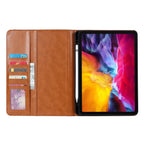 Elevate your iPad Air 5th Gen (10.9-inch, 2022) with our handcrafted leather folio case. Designed for the modern professional, it combines vintage aesthetics with rugged functionality. Shock resistant, leather wallet with 5 card slots, 2 note slots,1 big pocket, magnetic closure and built-in pencil slot.
