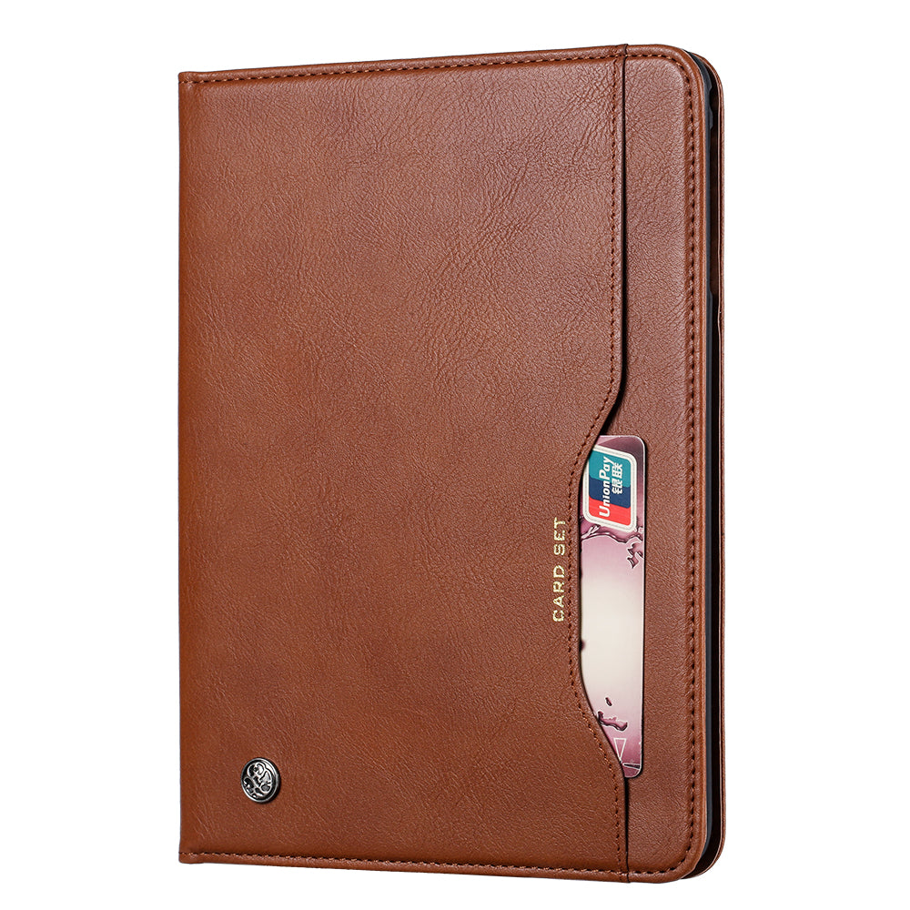 Elevate your iPad Mini 5 (7.9-inch, 2019) with our handcrafted leather folio case. Designed for the modern professional, it combines vintage aesthetics with rugged functionality. Shock resistant, leather wallet with 5 card slots, 2 note slots,1 big pocket, magnetic closure and built-in pencil slot