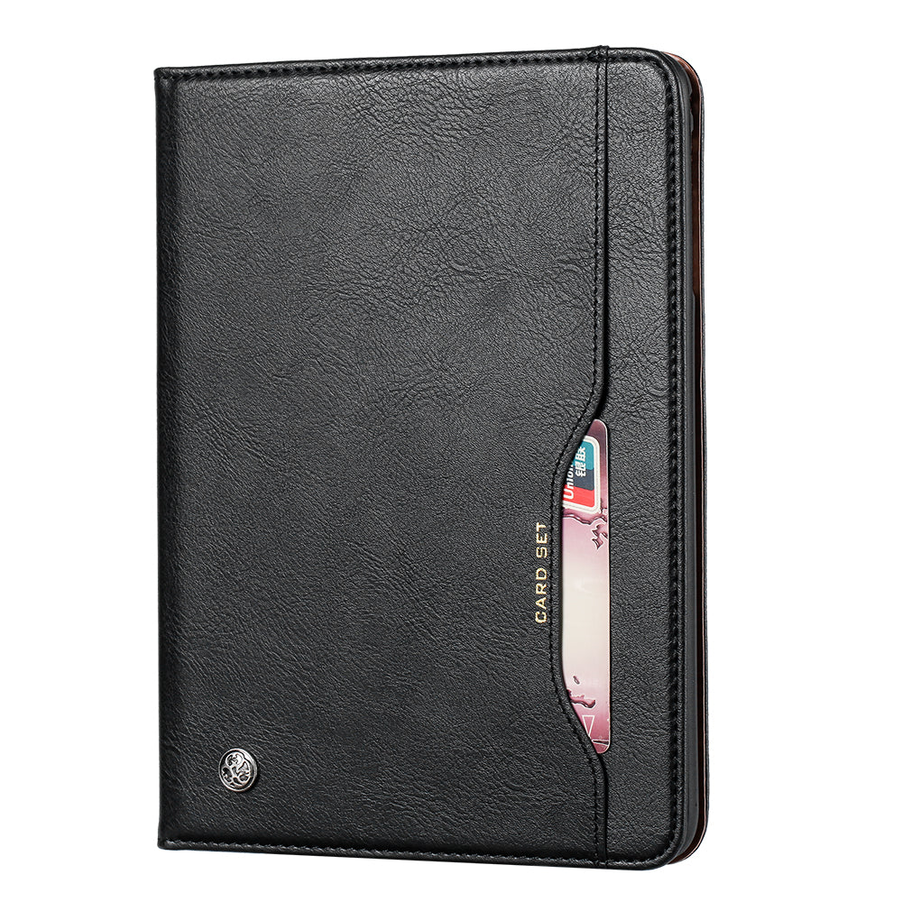 Elevate your iPad Mini 5 (7.9-inch, 2019) with our handcrafted leather folio case. Designed for the modern professional, it combines vintage aesthetics with rugged functionality. Shock resistant, leather wallet with 5 card slots, 2 note slots,1 big pocket, magnetic closure and built-in pencil slot