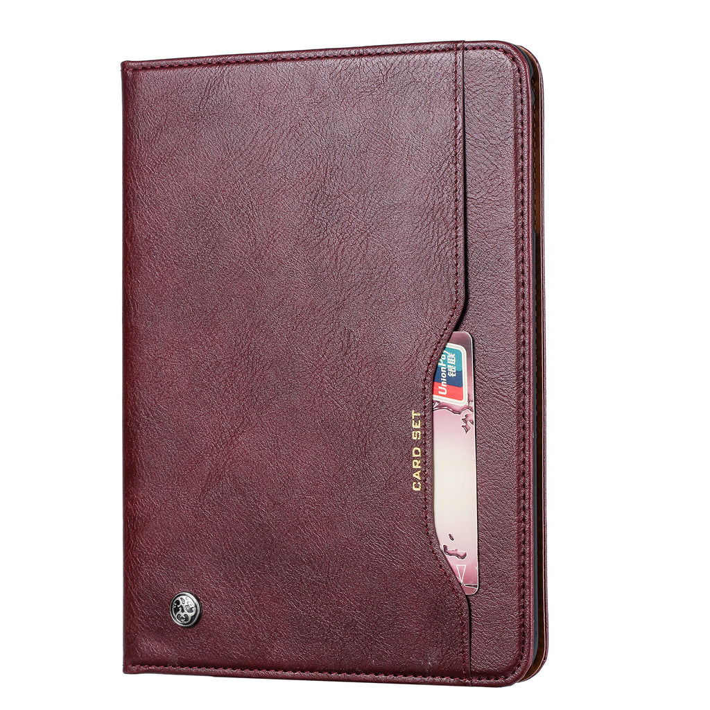 Elevate your iPad Mini 5 (7.9-inch, 2019) with our handcrafted leather folio case. Designed for the modern professional, it combines vintage aesthetics with rugged functionality. Shock resistant, leather wallet with 5 card slots, 2 note slots,1 big pocket, magnetic closure and built-in pencil slot