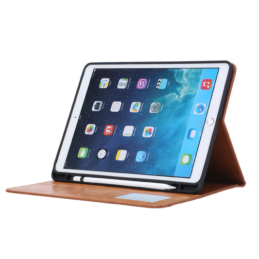 Elevate your iPad Pro (10.5-inch, 2017) with our handcrafted leather folio case. Designed for the modern professional, it combines vintage aesthetics with rugged functionality. Shock resistant, leather wallet with 5 card slots, 2 note slots,1 big pocket, magnetic closure and built-in pencil slot.
