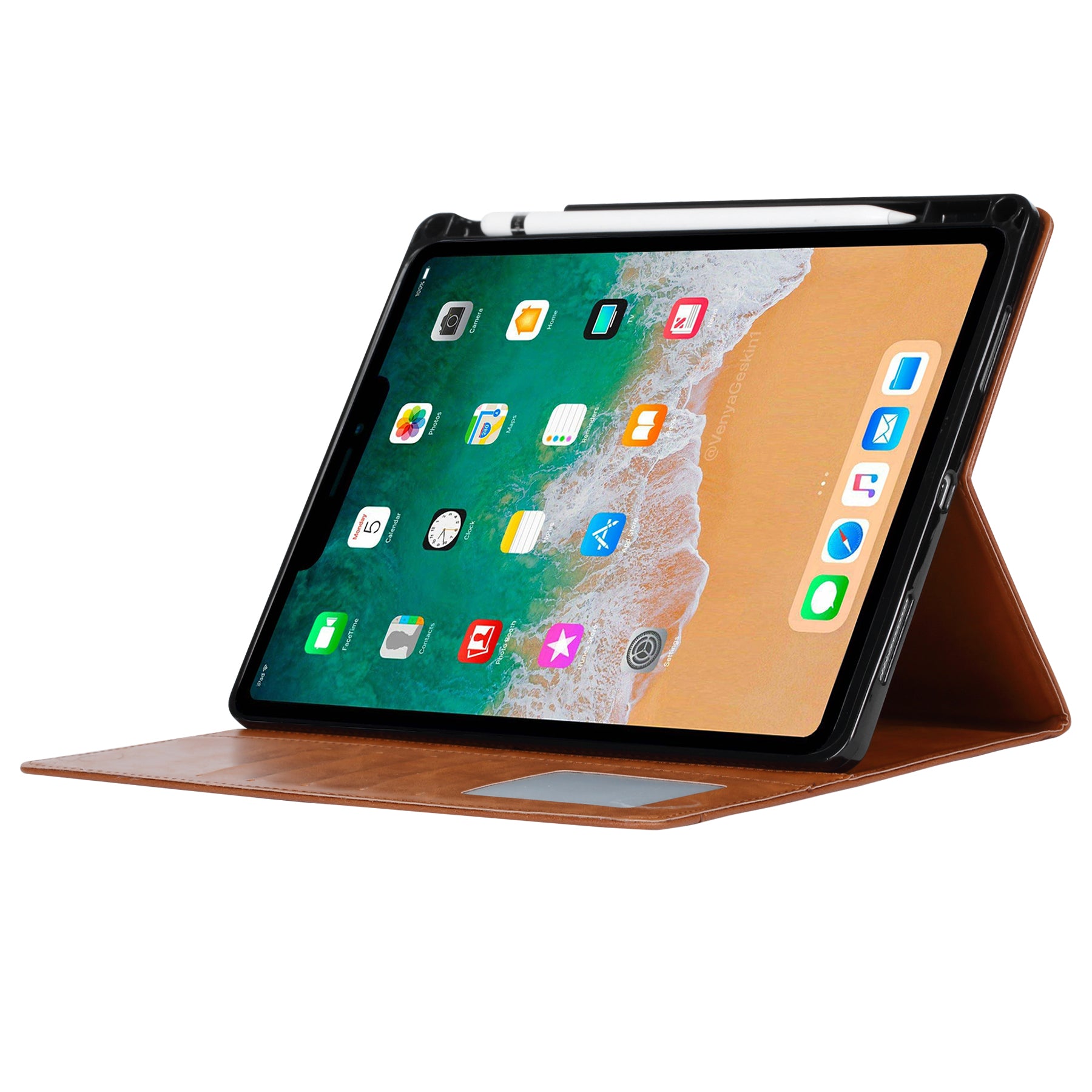 Elevate your iPad Pro 11-inch 1st Gen (2018) with our handcrafted leather folio case. Designed for the modern professional, it combines vintage aesthetics with rugged functionality. Shock resistant, leather wallet with 5 card slots, 2 note slots,1 big pocket, magnetic closure and built-in pencil slot.