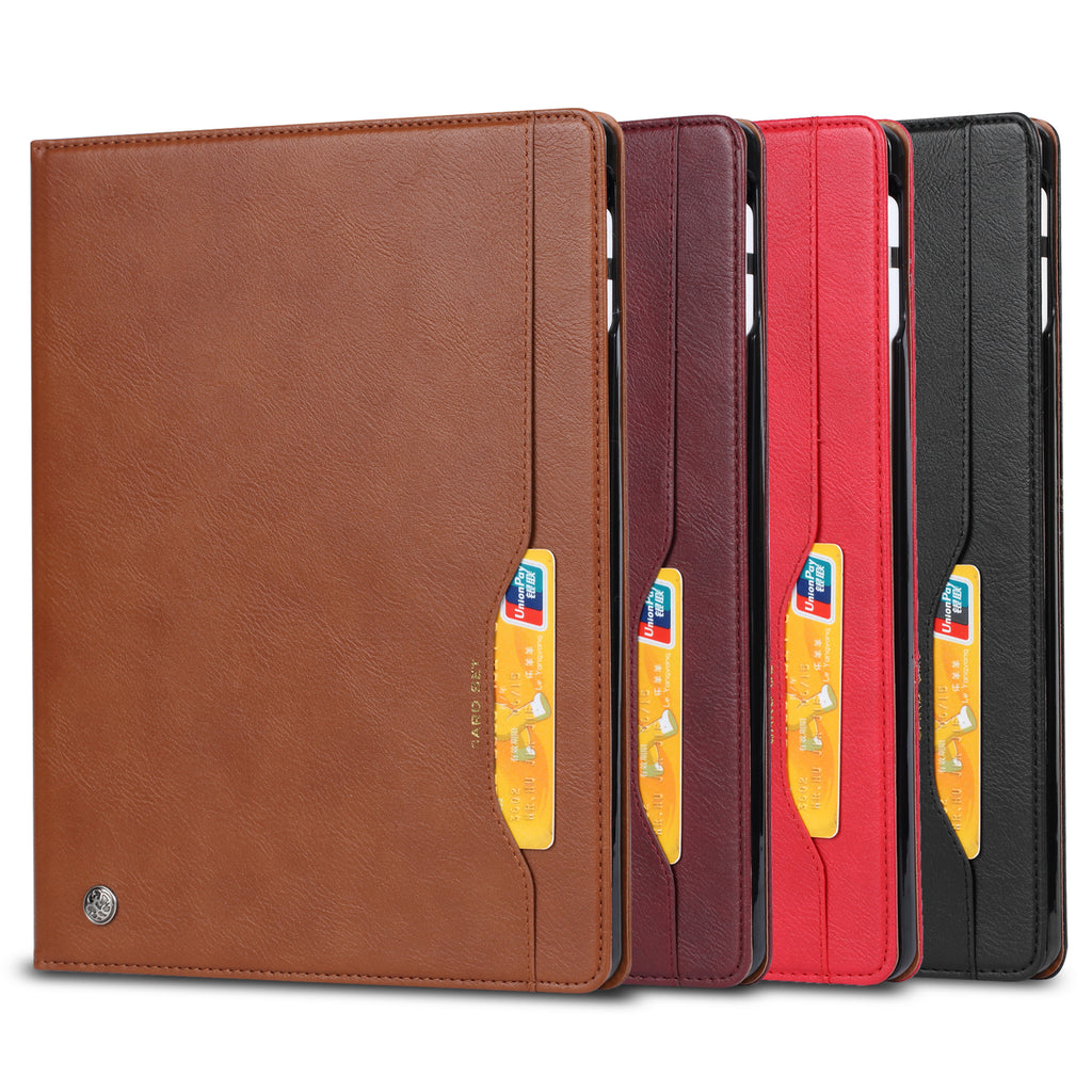 Elevate your iPad Pro 11-inch 1st Gen (2018) with our handcrafted leather folio case. Designed for the modern professional, it combines vintage aesthetics with rugged functionality. Shock resistant, leather wallet with 5 card slots, 2 note slots,1 big pocket, magnetic closure and built-in pencil slot.