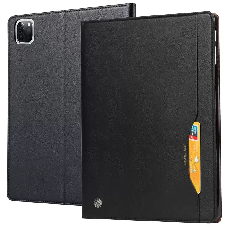 Elevate your iPad Pro 11-inch (5th Gen, 2024) with our handcrafted leather folio case. Designed for the modern professional, it combines vintage aesthetics with rugged functionality. Shock resistant, leather wallet with 5 card slots, 2 note slots,1 big pocket, magnetic closure and built-in pencil slot.