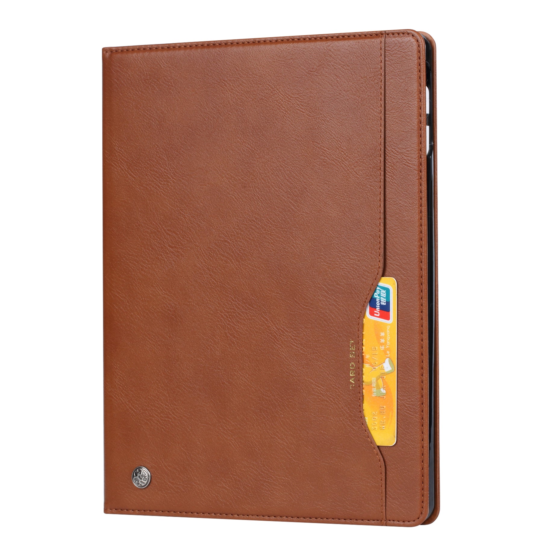 Elevate your iPad Pro 12.9-inch (3rd, 2018) with our handcrafted leather folio case. Designed for the modern professional, it combines vintage aesthetics with rugged functionality. Shock resistant, leather wallet with 5 card slots, 2 note slots,1 big pocket, magnetic closure and built-in pencil slot.