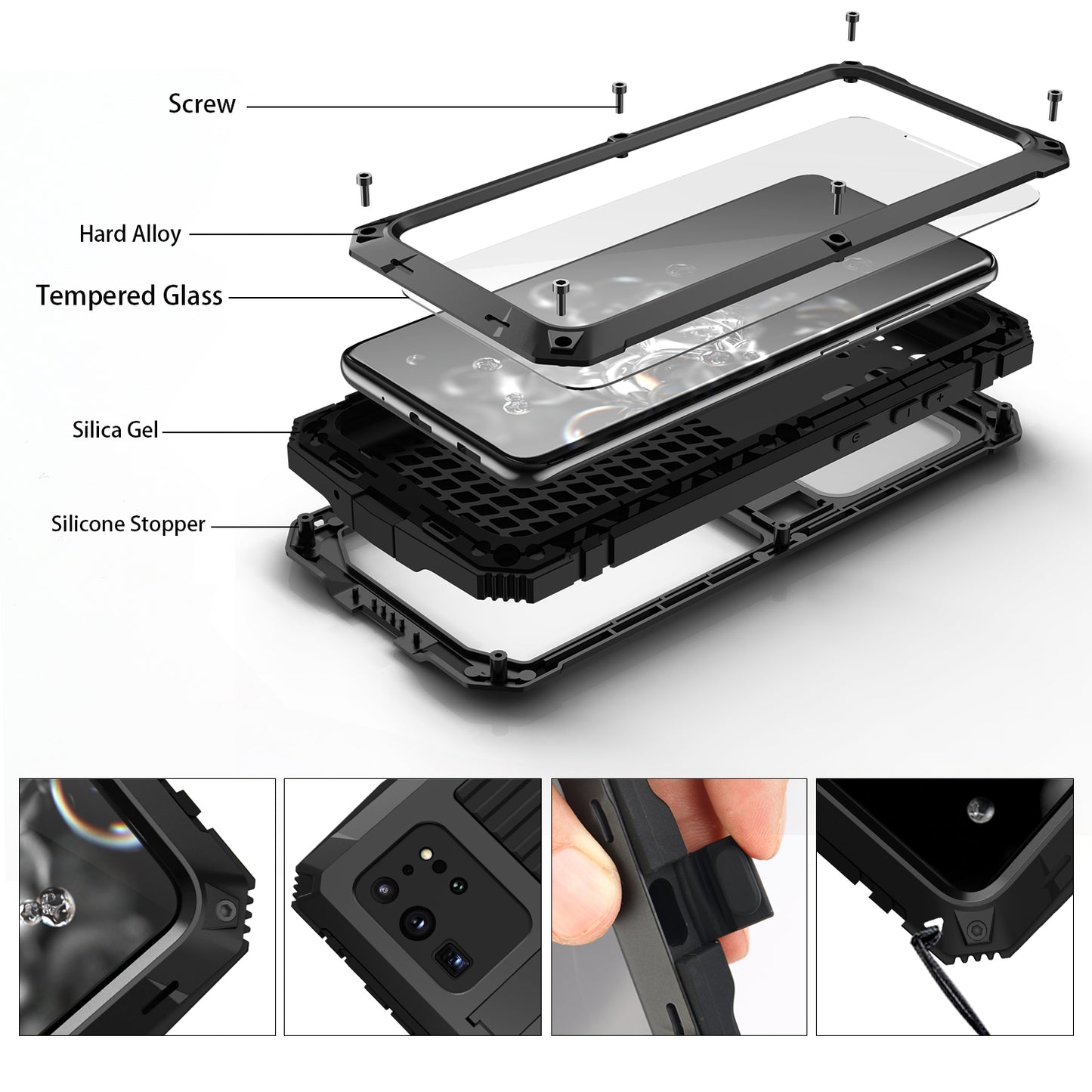 Samsung Galaxy S20 Plus Case Metal Stand 3-Defenses V1.0