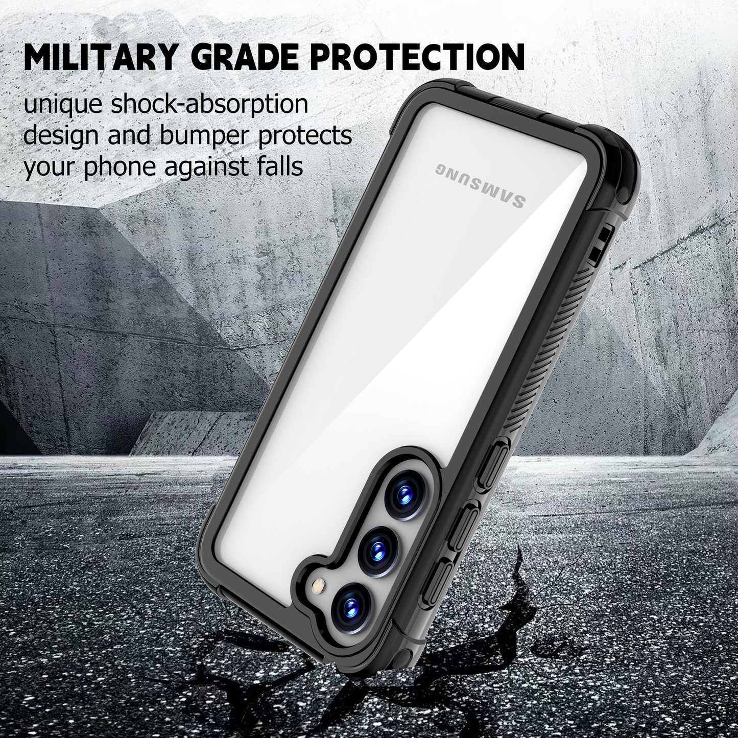 Samsung Galaxy S23+ Case Rugged 6.6ft Multi-layer Defense Built-in Screen Protector