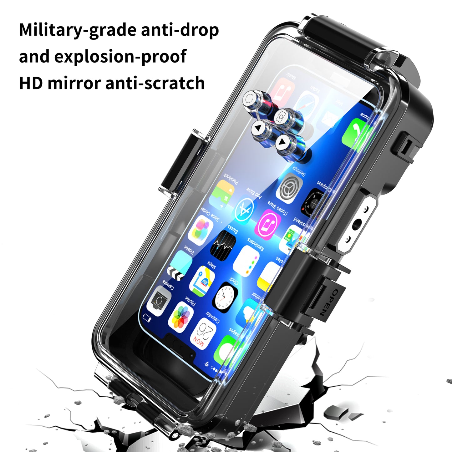 Apple iPhone 12 Pro Max Case Waterproof Under Sea 30 Meters Profession Diving Take Photoes Videos