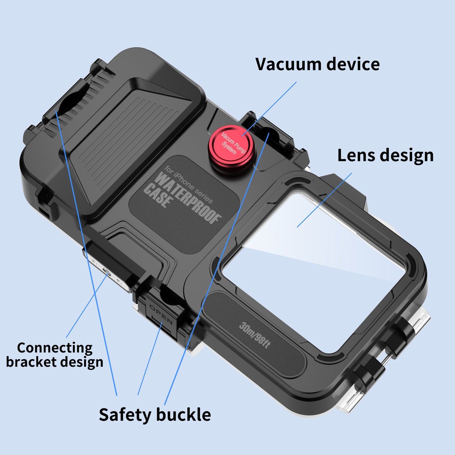 Apple iPhone 12 Pro Max Case Waterproof Under Sea 30 Meters Profession Diving Take Photoes Videos