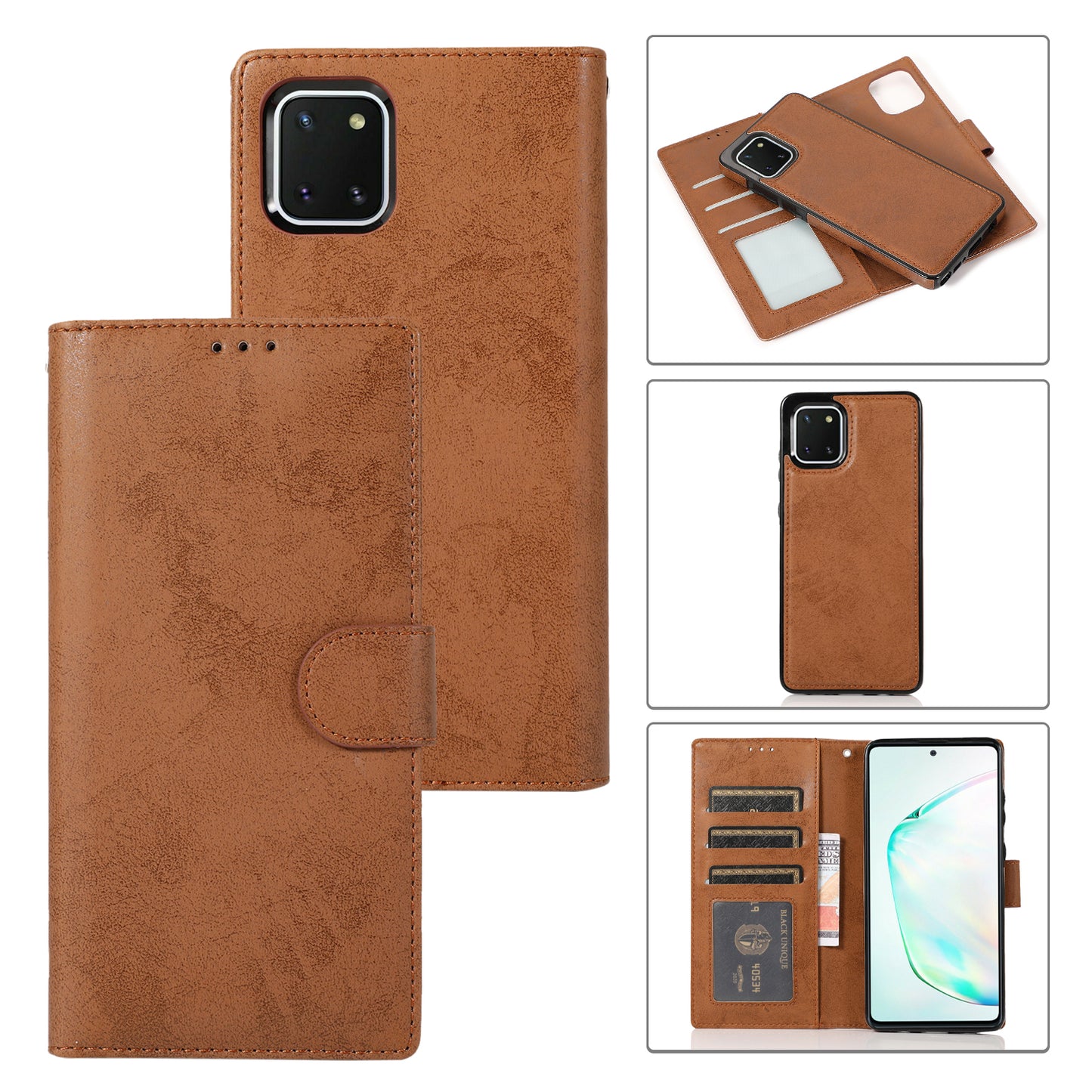 Samsung Galaxy A22s Leather Case Detachable Magneti Stand Multiple Card Slots