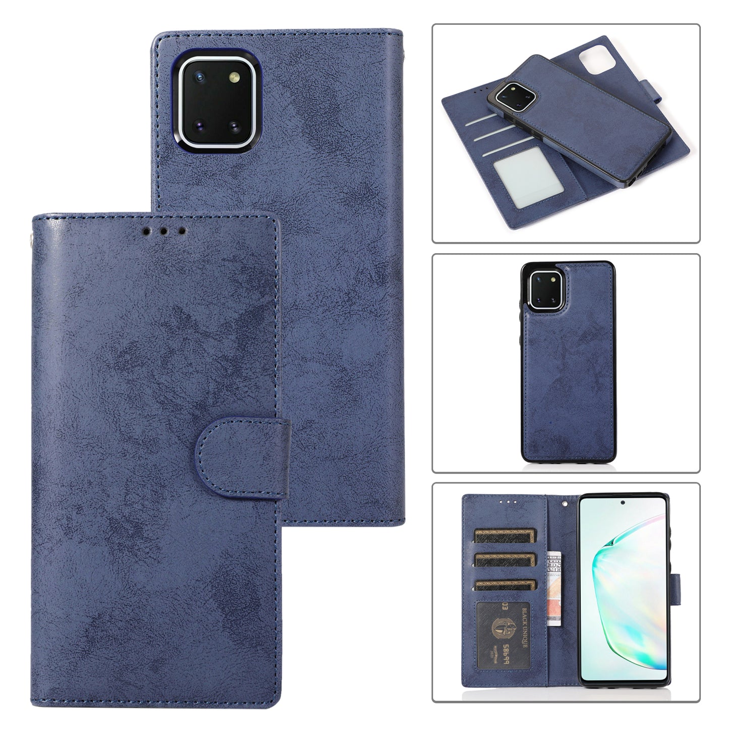 Samsung Galaxy A22s Leather Case Detachable Magneti Stand Multiple Card Slots