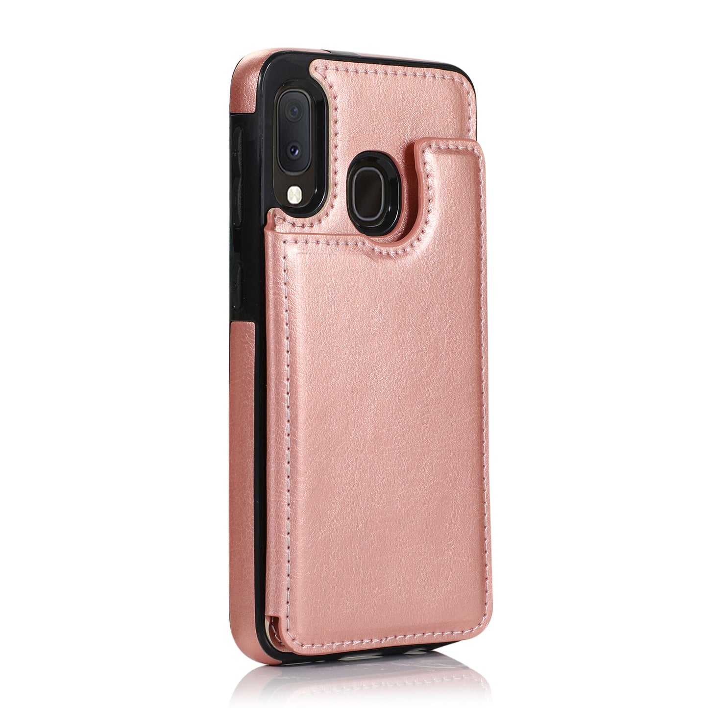 Samsung Galaxy A20e Leather Cover Double Buckles Shock Resistant Multiple Card Slots Magnetic Fold Pocket