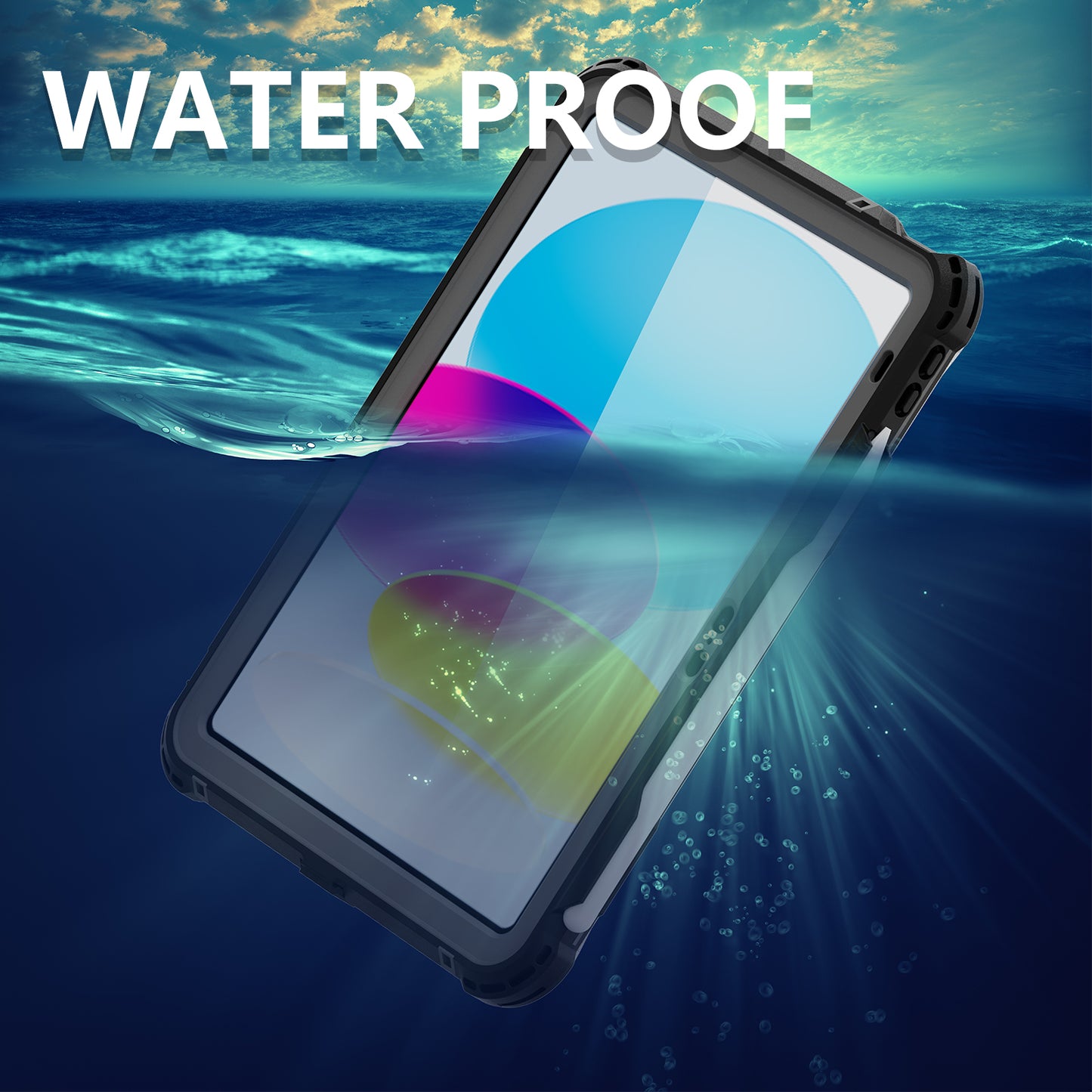 Apple iPad 10 Case Waterproof IP68 Underwater 2M with Kickstand Shoulder Strap